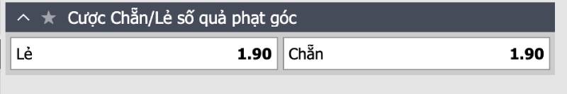Kèo phạt góc chẵn – lẻ